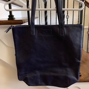 Brand New Never Used Navy Blue Leather Travel Tote